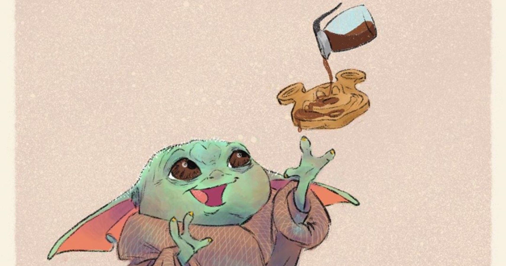 Artist Shares Adorable Photos Of Baby Yoda Chowing Down On Disney Park Snacks