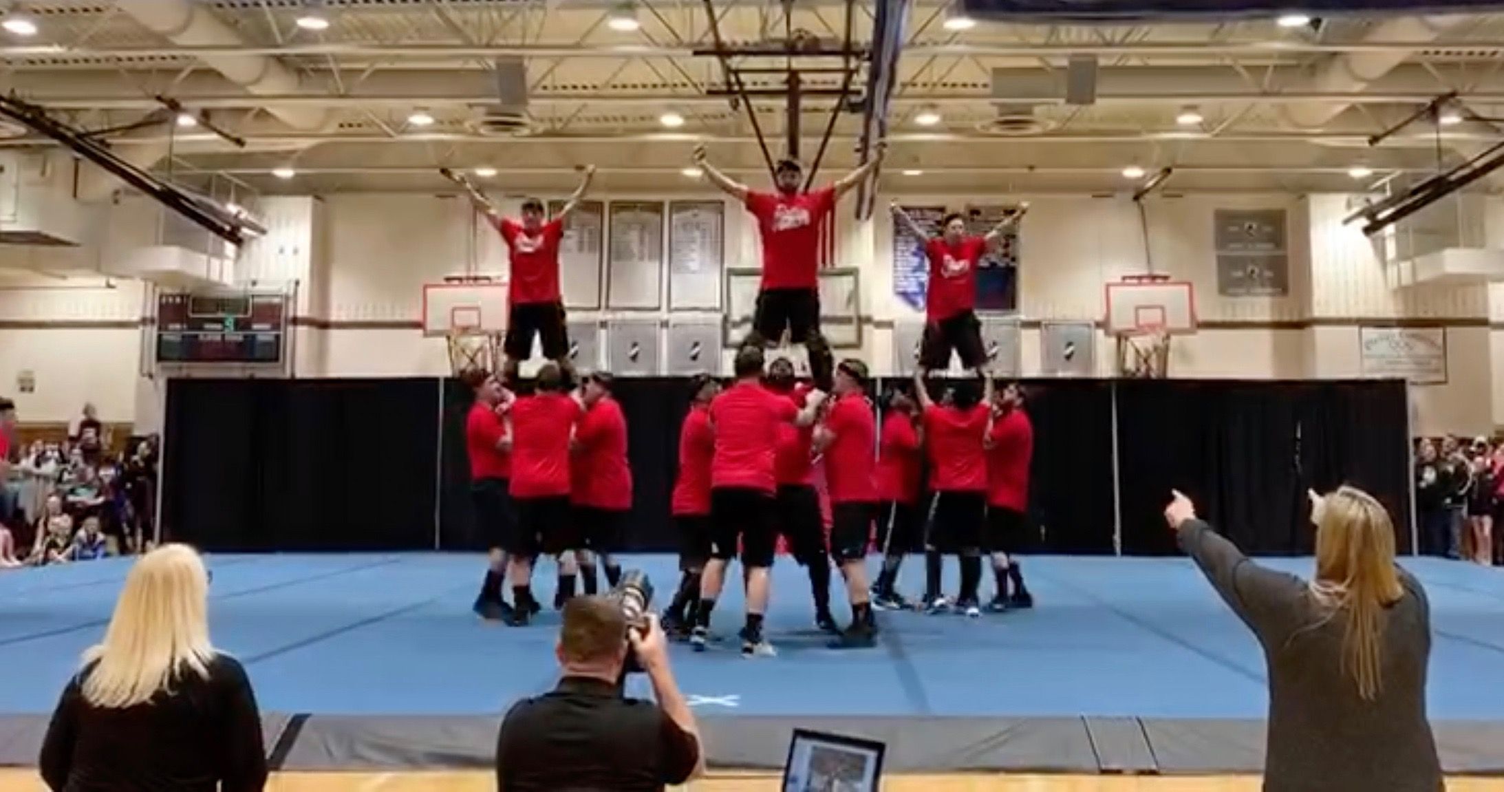 Dads Perform Cheer Routine To Support Daughters
